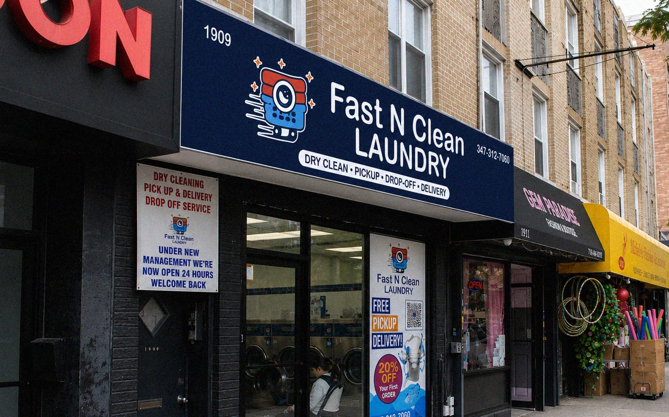 Fast N Clean Laundry storefront — 1909 Avenue M, Midwood, Brooklyn